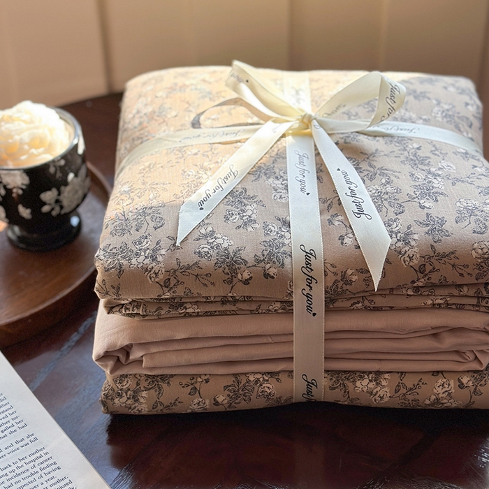 91家纺网 家纺一手货源 找家纺 吉象双层纱叠拍四件套 漫步花丛