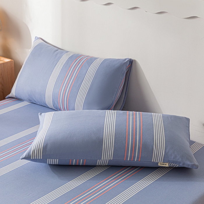 91家纺网 家纺一手货源 找家纺 阿亮家居 2025新款原棉老粗布床单系列 气质蓝