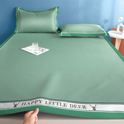 阿亮家居 2025新款A类母婴级1800D碳光小鹿冰丝席凉席 繁星绿