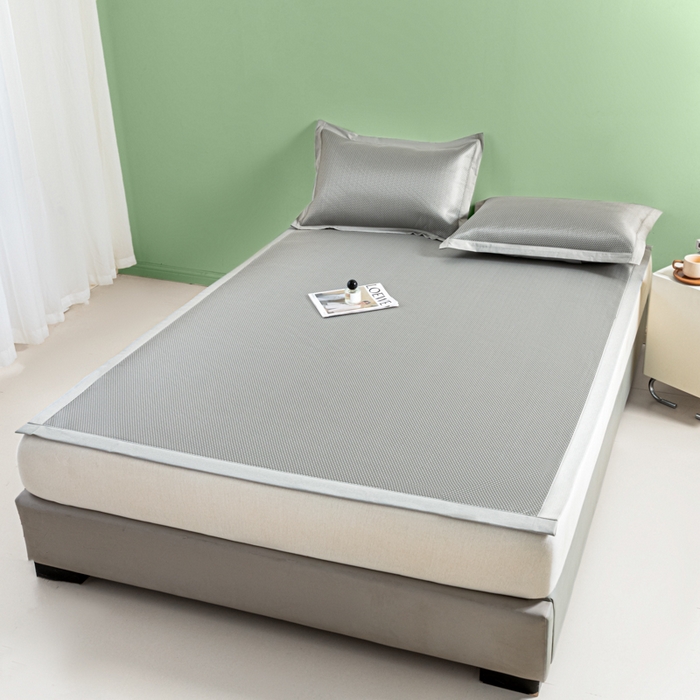 91家纺网 家纺一手货源 找家纺 阿亮家居 2025新款凉席碳光席冰丝席三件套 漫天星-灰