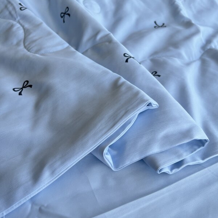 91家纺网 家纺一手货源 找家纺 棉生活家纺 2025新款ins小清新水洗冰丝夏被四件套 心动蓝莓 兰