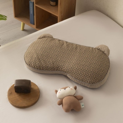 91家纺网 家纺一手货源 找家纺 露函家居 2025新款纯棉熊猫款荞麦枕枕头枕芯 熊猫-卡其