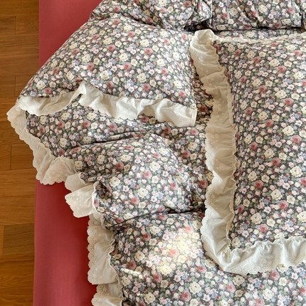 91家纺网 家纺一手货源 找家纺 TT.one 塔塔家居 2025新款全棉双层纱镂空立体花边系列 花边款·如愿芳华