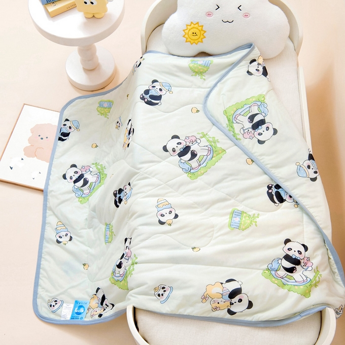 91家纺网 家纺一手货源 找家纺 鱼宝2025新款凉感丝夏被夏凉被空调被 花园熊猫