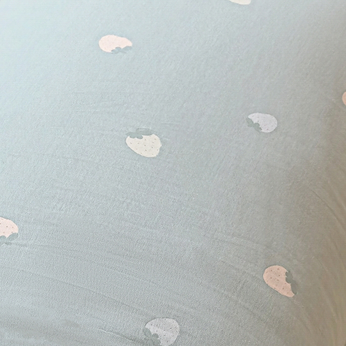 91家纺网 家纺一手货源 找家纺 拾物记 2025新款A类无荧光全喷气12868全棉B版单床单 茉莉草莓B版