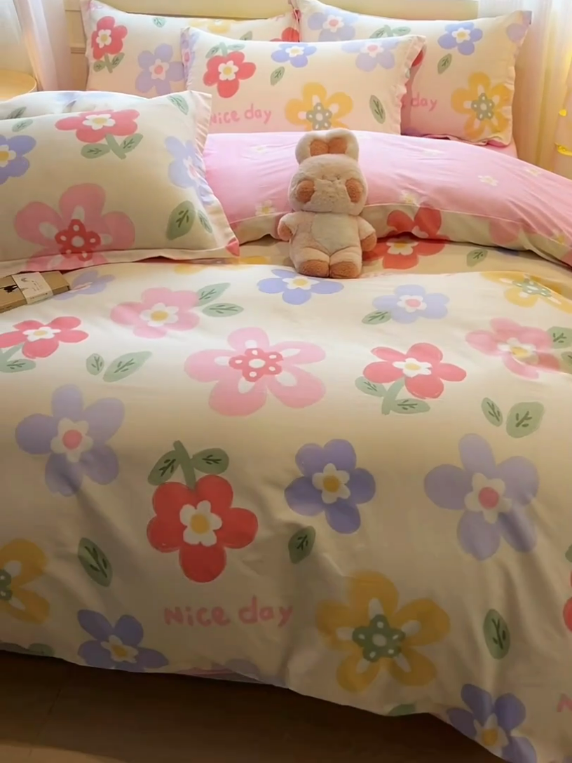 91家纺网 家纺一手货源 找家纺 拾物记 2025新款A类无荧光全喷气全棉12868四件套 繁花集