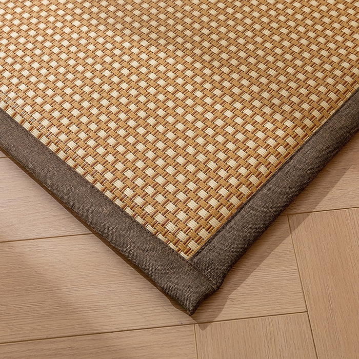 91家纺网 家纺一手货源 找家纺 阿亮家居 2025新款包边工艺凉感冰藤地铺睡垫系列凉席地垫 白玉藤