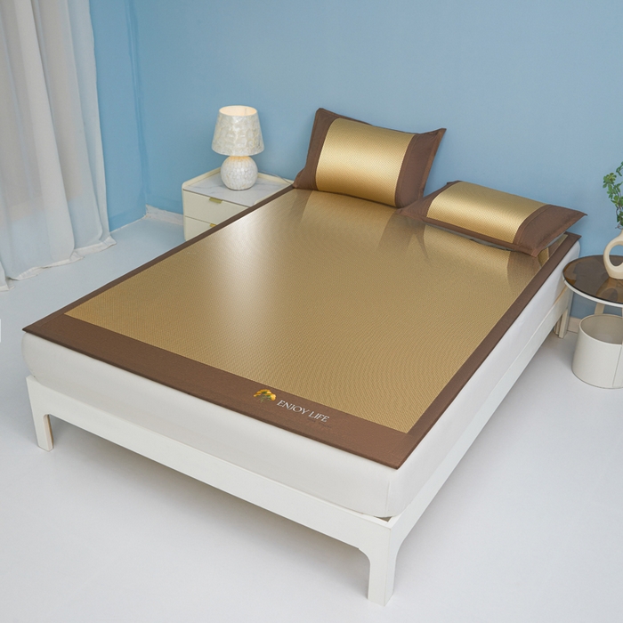 91家纺网 家纺一手货源 找家纺 琪琪阁 2026新款冰藤三明治凉席 小米花-金色