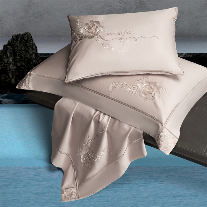 91家纺网 家纺一手货源 找家纺 高大尚婚庆馆 2025新款长绒棉高端绣花四件套-罗曼蒂 罗曼蒂香槟金