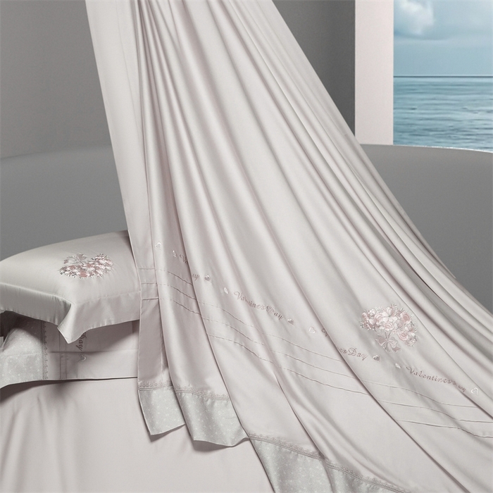 91家纺网 家纺一手货源 找家纺 高大尚婚庆馆 2025新款高端绣花四件套-艾莎 艾莎-绅士灰