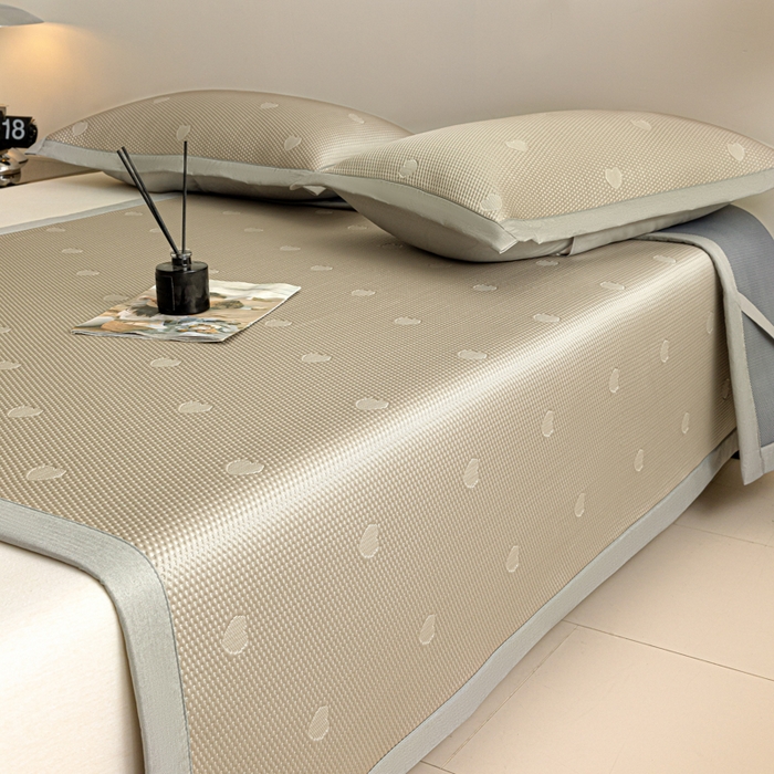 91家纺网 家纺一手货源 找家纺 阿亮家居 2025新款凉席凉豆豆软席床席款 心相印-玉石咖