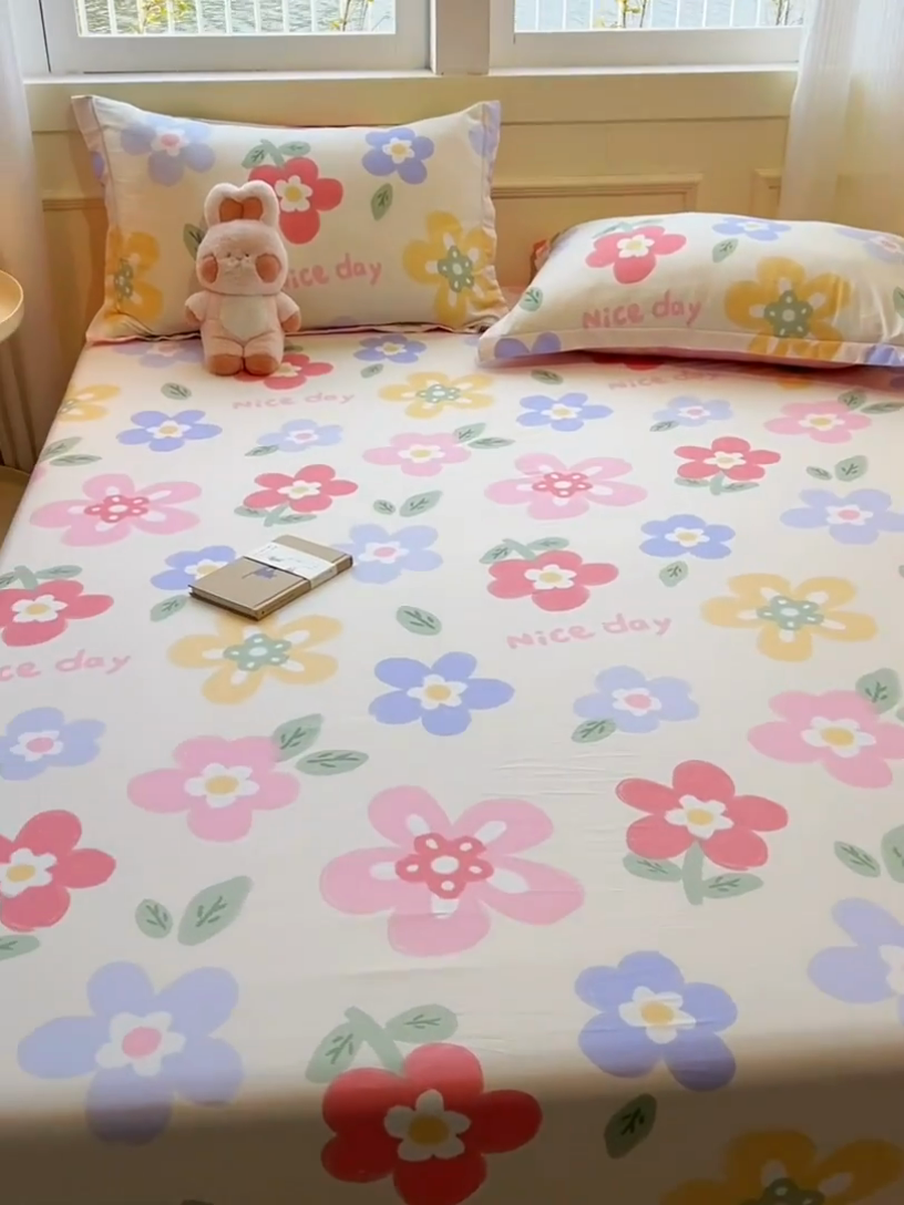 91家纺网 家纺一手货源 找家纺 拾物记 2025新款A类无荧光全喷气全棉12868单床笠 繁花集