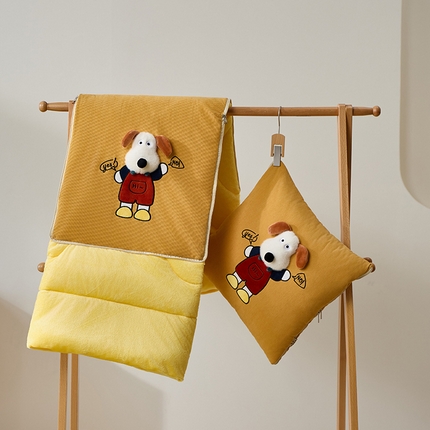 枕芯真意 2025新款灯芯绒可爱立体卡通抱枕被被子被芯 暖姜黄-水洗棉