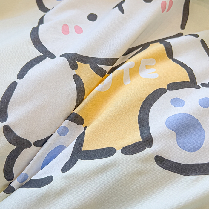 91家纺网 家纺一手货源 找家纺 拾物记 2025新款A类无荧光全喷气全棉12868单被套 爱心熊熊