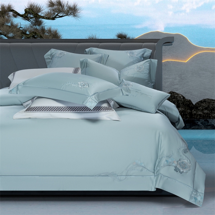 91家纺网 家纺一手货源 找家纺 高大尚婚庆馆 2025新款长绒棉高端绣花四件套-罗曼蒂 罗曼蒂水晶兰