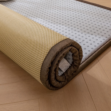 阿亮家居 2025新款包边工艺凉感冰藤地铺睡垫系列凉席地垫 绿冰藤