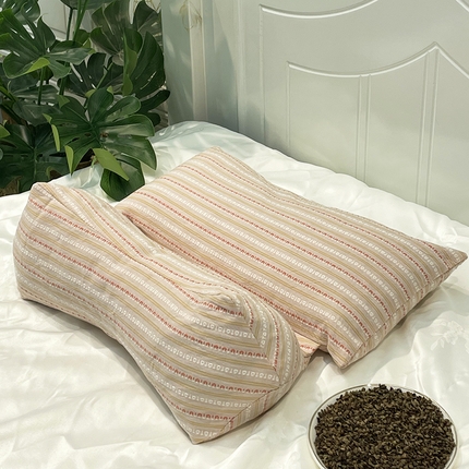 91家纺网 家纺一手货源 找家纺 （总）全美家居 2025新款3D条纹荞麦枕护颈全棉子母可拆卸枕芯