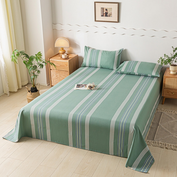 91家纺网 家纺一手货源 找家纺 阿亮家居 2025新款原棉老粗布床单系列 气质绿