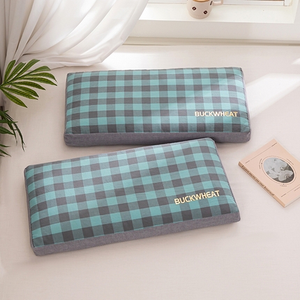 91家纺网 家纺一手货源 找家纺 （总）仁宇枕业 2025无印宽边大格子系列荞麦枕