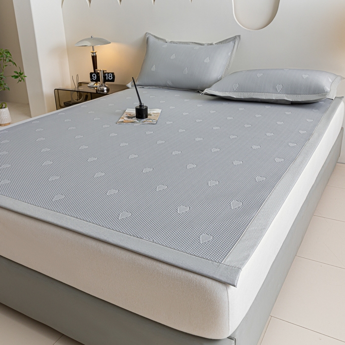 91家纺网 家纺一手货源 找家纺 阿亮家居 2025新款凉席凉豆豆软席床席款 心相印-冰川灰