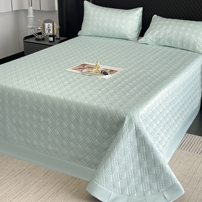 91家纺网 家纺一手货源 找家纺 高端轻奢A类母婴级长绒棉全工艺刺绣四件套纯棉全棉高端春夏季爆款床上用品 茉婉-茶绿