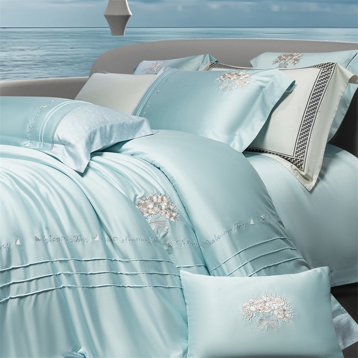 91家纺网 家纺一手货源 找家纺 高大尚婚庆馆 2025新款高端绣花四件套-艾莎 艾莎-水晶兰