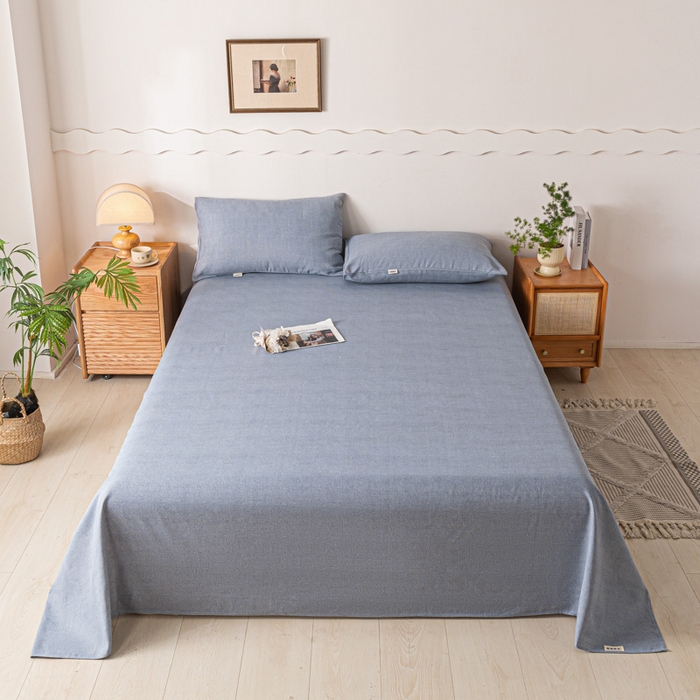 91家纺网 家纺一手货源 找家纺 阿亮家居 2025新款原棉老粗布床单系列 绅士灰