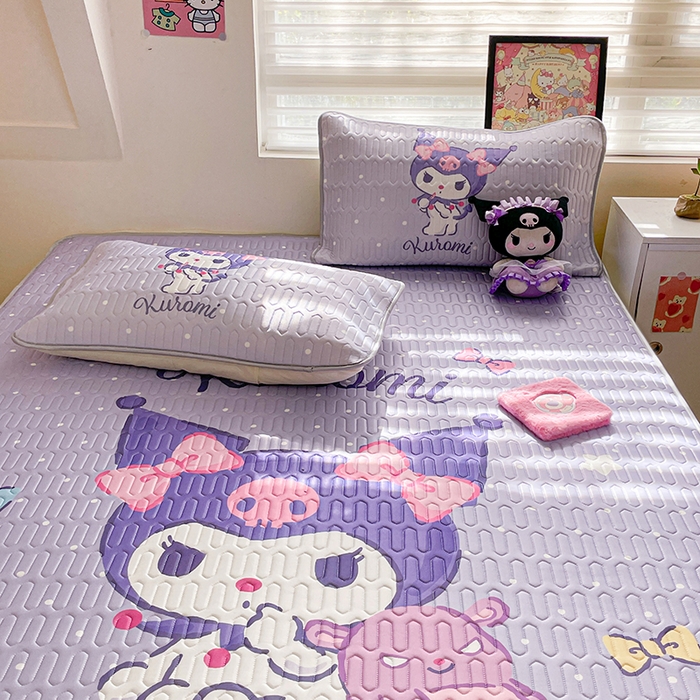 91家纺网 家纺一手货源 找家纺 金爱家 2025新款三丽鸥乳胶凉席大版床笠款 床笠款-休闲库洛米