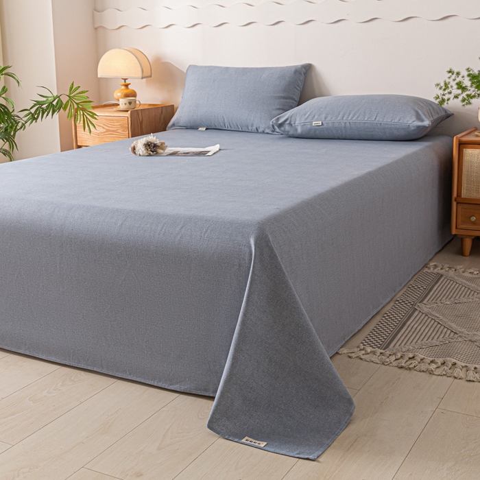 91家纺网 家纺一手货源 找家纺 阿亮家居 2025新款原棉老粗布床单系列 绅士灰