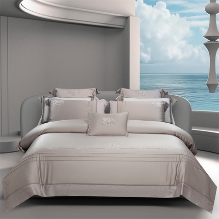 高大尚婚庆馆 2025新款高端绣花四件套-艾莎 艾莎-香槟金