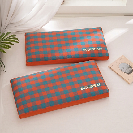 91家纺网 家纺一手货源 找家纺 （总）仁宇枕业 2025无印宽边大格子系列荞麦枕