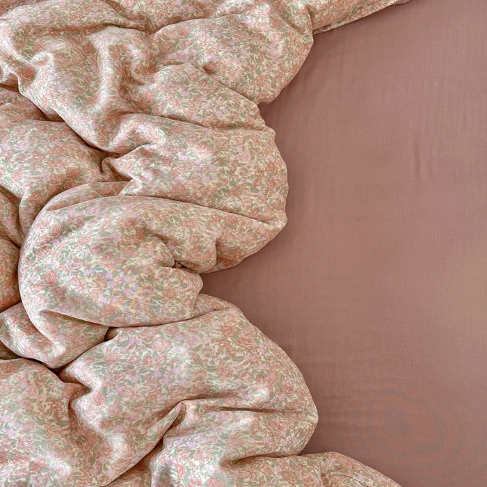 91家纺网 家纺一手货源 找家纺 吉象2025新款全棉双层纱四件套 梨花开