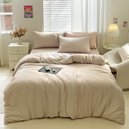 91家纺网 家纺一手货源 找家纺 麦瑞2025水洗真丝四件套-梦幻系列 梦幻-时空灰