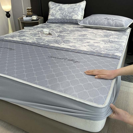 91家纺网 家纺一手货源 找家纺 （总）2025新款印花冰丝凉席反面无纺布