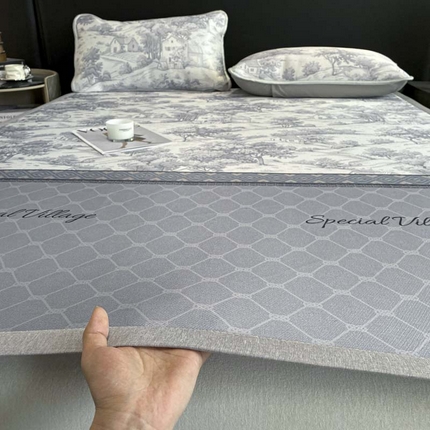 91家纺网 家纺一手货源 找家纺 （总）2025新款印花冰丝凉席反面无纺布