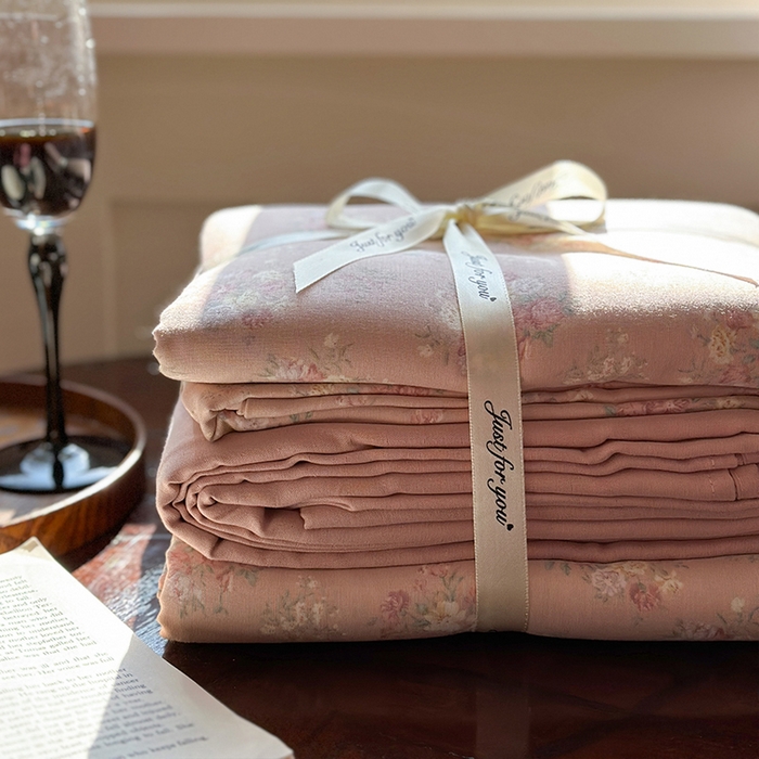 91家纺网 家纺一手货源 找家纺 吉象双层纱叠拍四件套 百花香