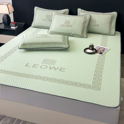 91家纺网 家纺一手货源 找家纺 首尔家纺 2025新款大版凉感丝凉席 伊薇-薄荷绿