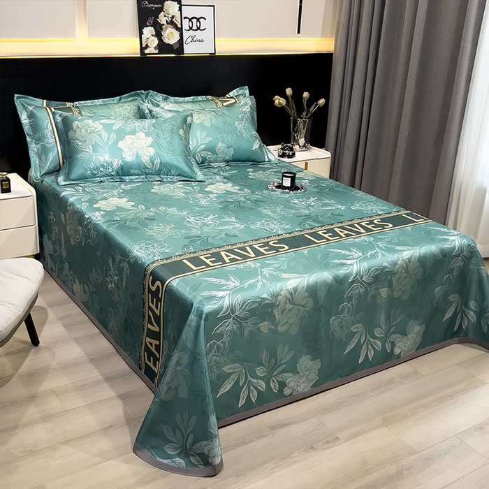 91家纺网 家纺一手货源 找家纺 柏薇 2025新款冰丝床单款凉席三件套系列 森林幻境