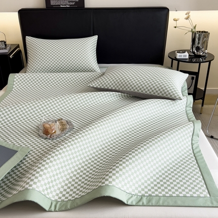 91家纺网 家纺一手货源 找家纺 （总）慕尚家纺 2025春夏新款凉感冰丝提花凉席三件套