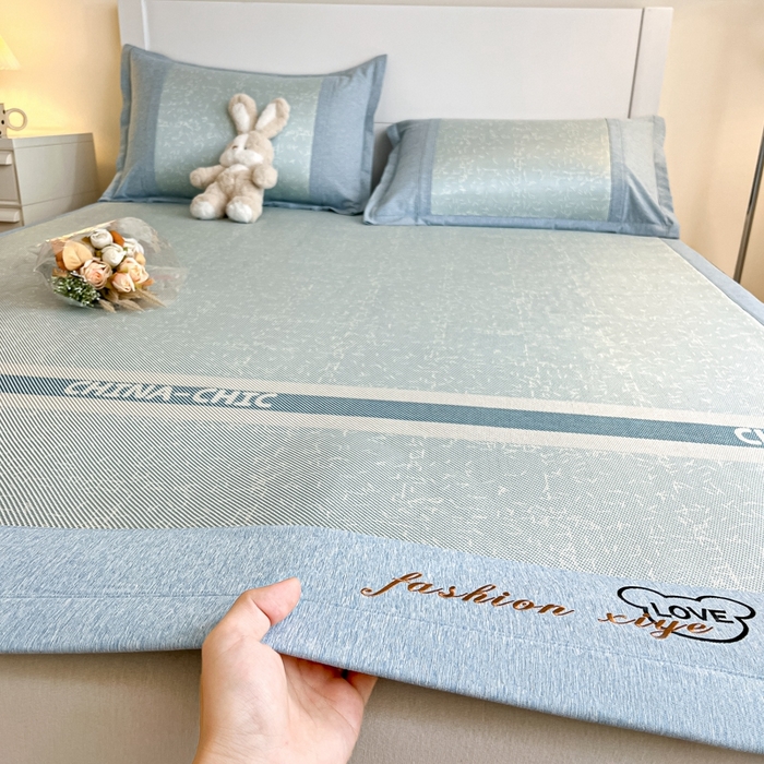 91家纺网 家纺一手货源 找家纺 阿亮家居 2025新款印花冰藤席凉席 瑰丽