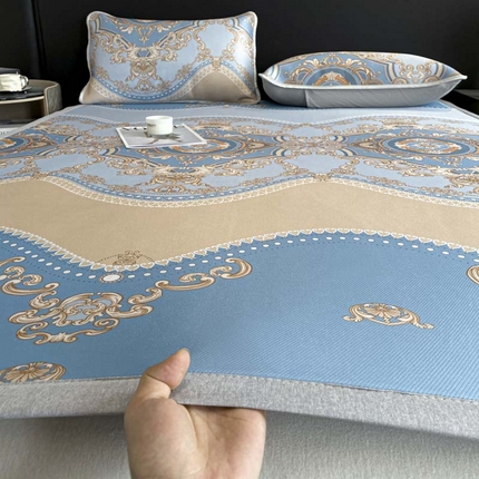 91家纺网 家纺一手货源 找家纺 （总）2025新款印花冰丝凉席反面无纺布