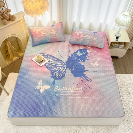 91家纺网 家纺一手货源 找家纺 （总）希廷顿 2025新款大版印花乳胶凉席三件套