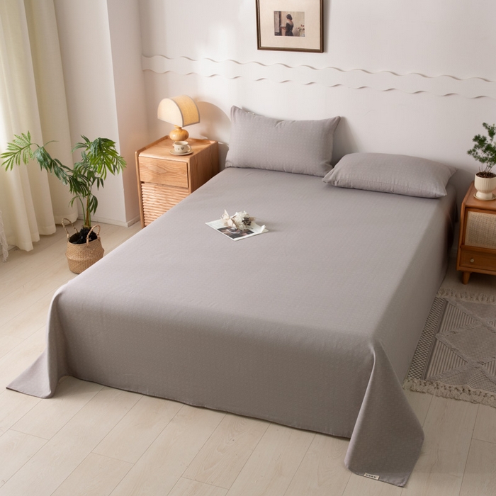 91家纺网 家纺一手货源 找家纺 阿亮家居 2025新款原棉老粗布床单系列 菱形格-灰