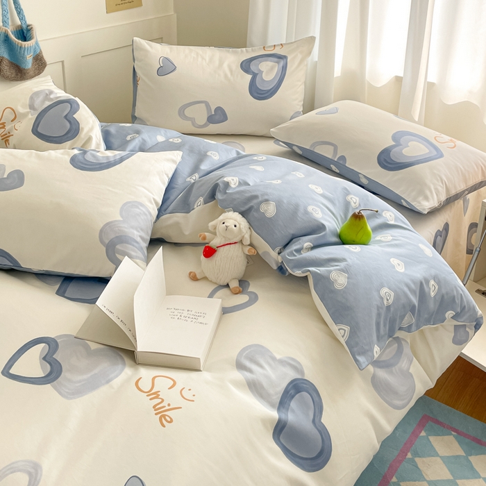 91家纺网 家纺一手货源 找家纺 首尔家纺 2025新款全棉印花四件套小清新系列 小欣喜