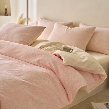 91家纺网 家纺一手货源 找家纺 （总）金丝鸟2025新款全棉纯棉三层纱提花四件套