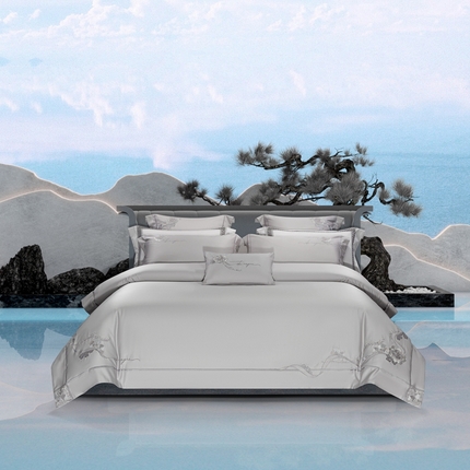 91家纺网 家纺一手货源 找家纺 （总）高大尚婚庆馆 2025新款长绒棉高端绣花四件套-罗曼蒂