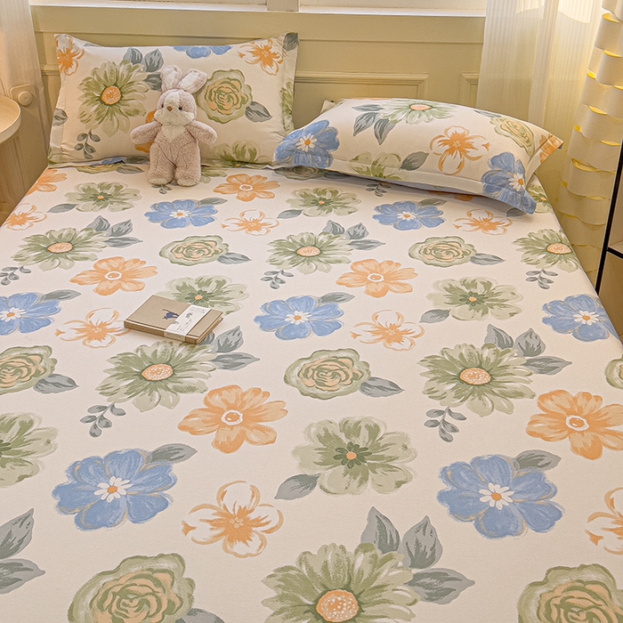 91家纺网 家纺一手货源 找家纺 拾物记 2025新款A类无荧光全喷气全棉12868单床笠 南笙梦境