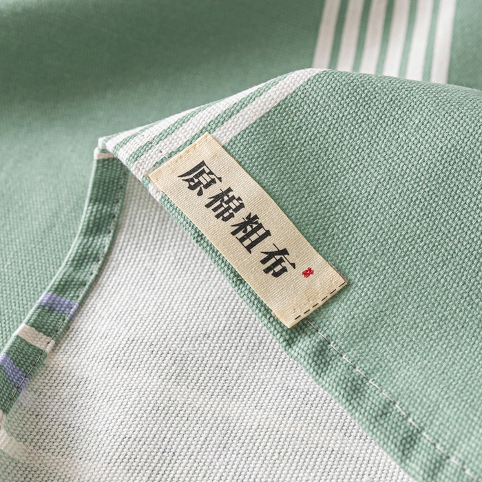 91家纺网 家纺一手货源 找家纺 阿亮家居 2025新款原棉老粗布床单系列 气质绿