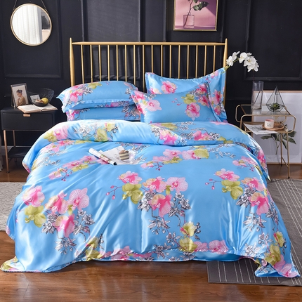 91家纺网 家纺一手货源 找家纺 （总）经年 2025新款丝绸印花冰丝四件套