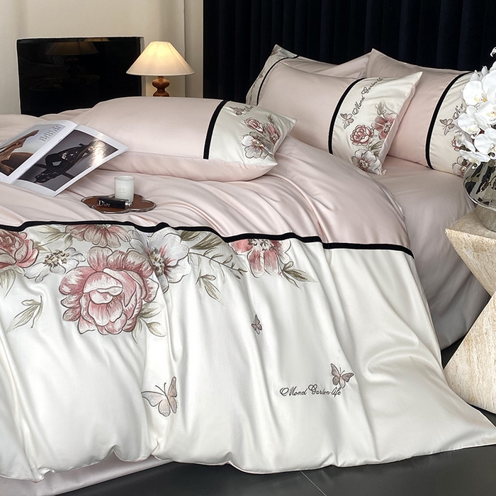 91家纺网 家纺一手货源 找家纺 优悦生活馆 2025新疆长绒棉花团锦簇四件套【价领券后标准不低于268】 花团锦簇-蜜糖粉